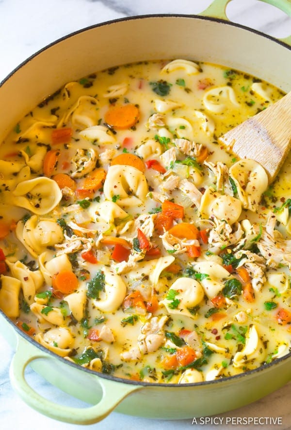 Creamy Chicken Tortellini Soup