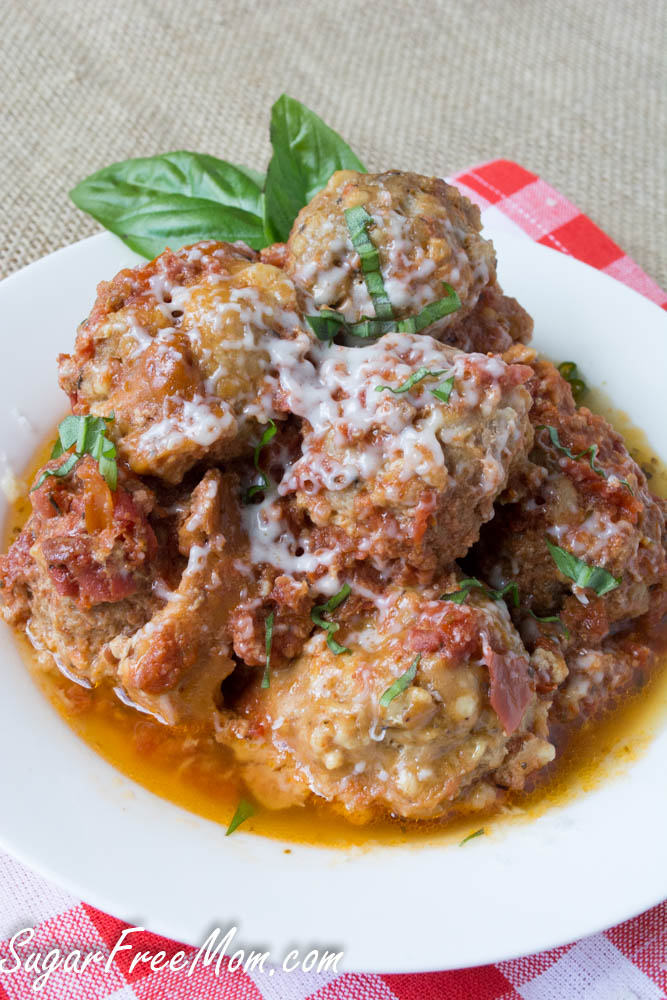 Crockpot Cheese Stuffed Keto Turkey Meatballs.