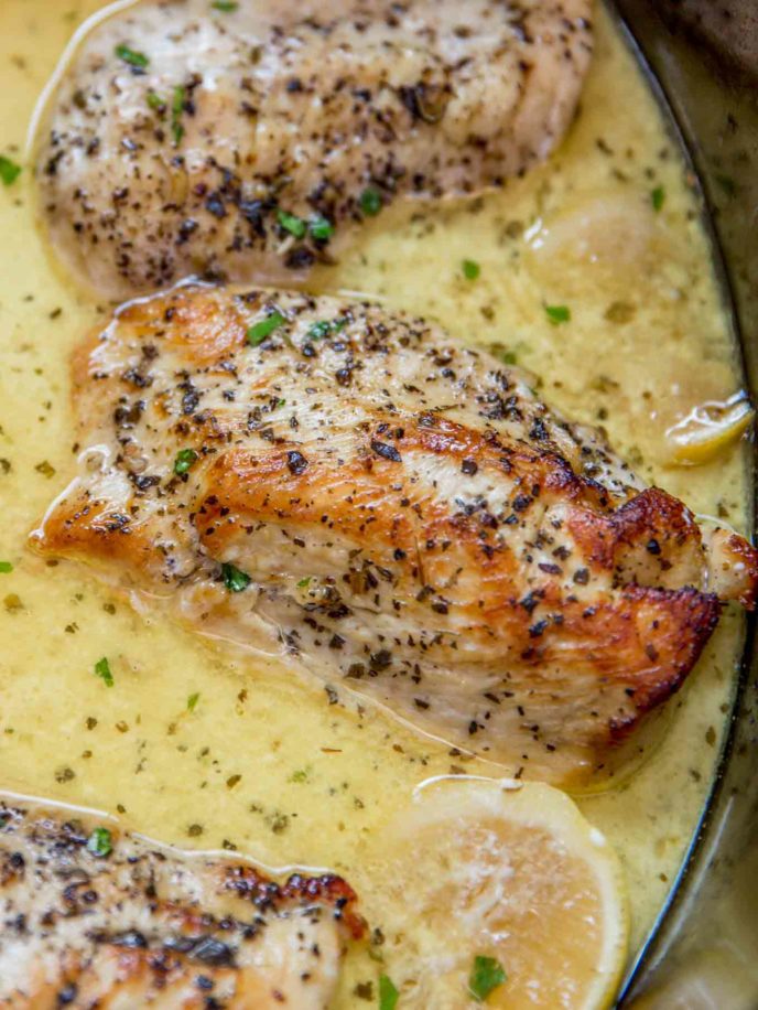 Crockpot Keto Creamy Lemon Chicken.