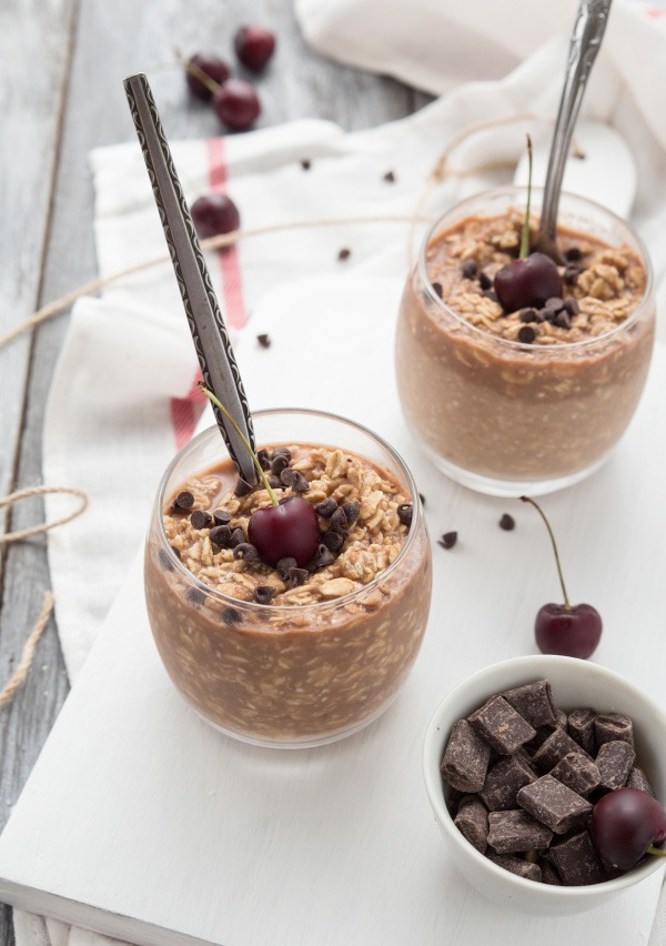 Double Chocolate Brownie Batter Overnight Oats.