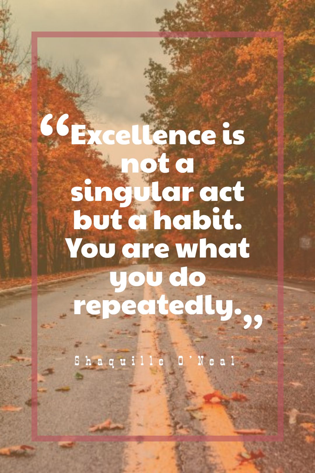 Excellence is not a singular act but a habit. You are what you do repeatedly.