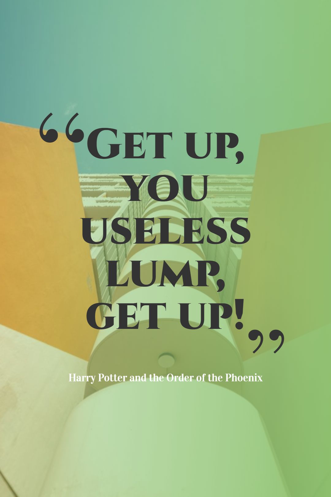Get up you useless lump get up
