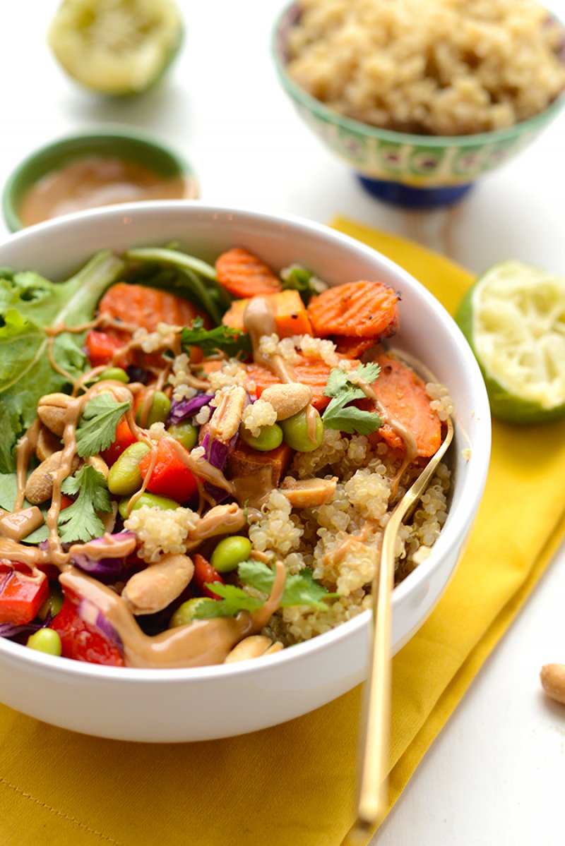 Healthy Thai Coconut Quinoa Bowls.