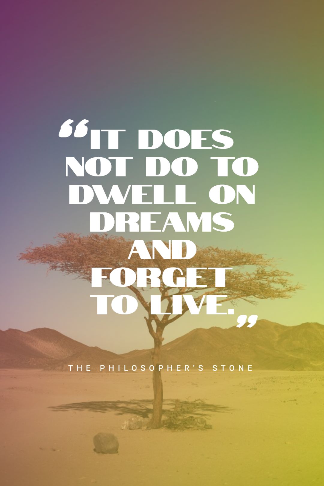 It does not do to dwell on dreams and forget to live.