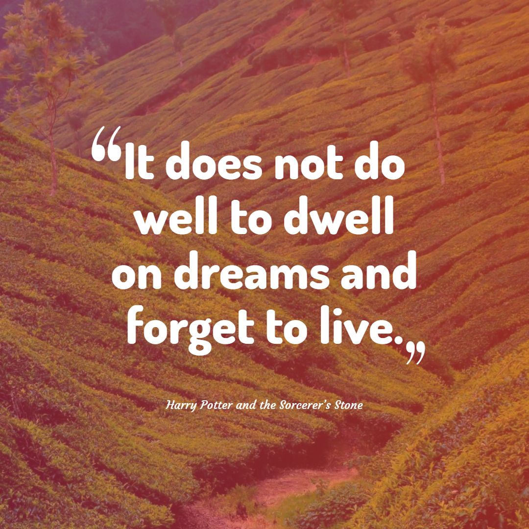 It does not do well to dwell on dreams and forget to live.
