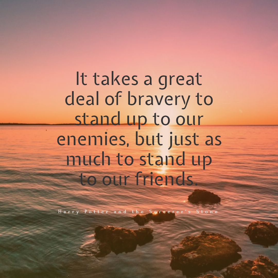 It takes a great deal of bravery to stand up to our enemies but just as much to stand up to our friends.