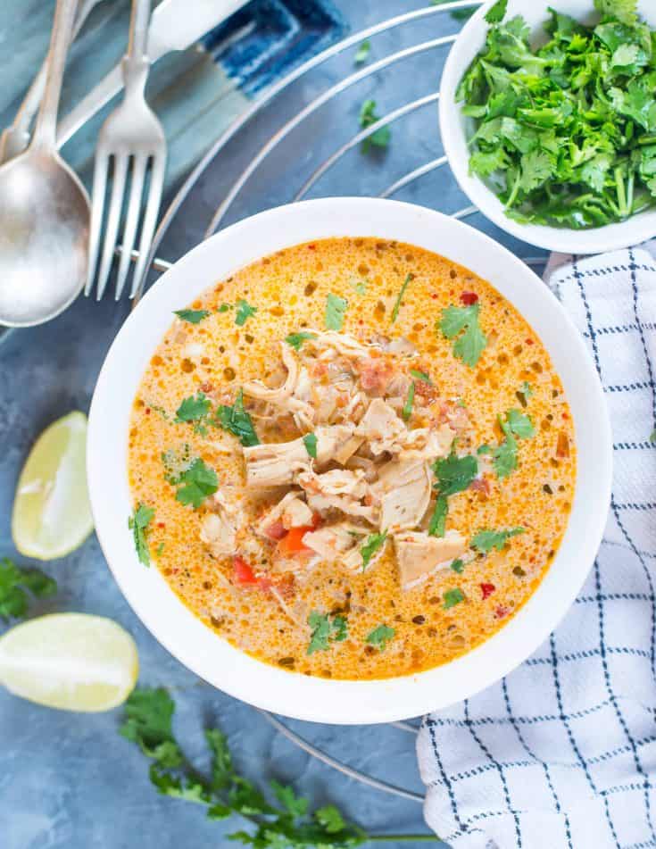 Keto Crockpot Mexican Chicken Soup.