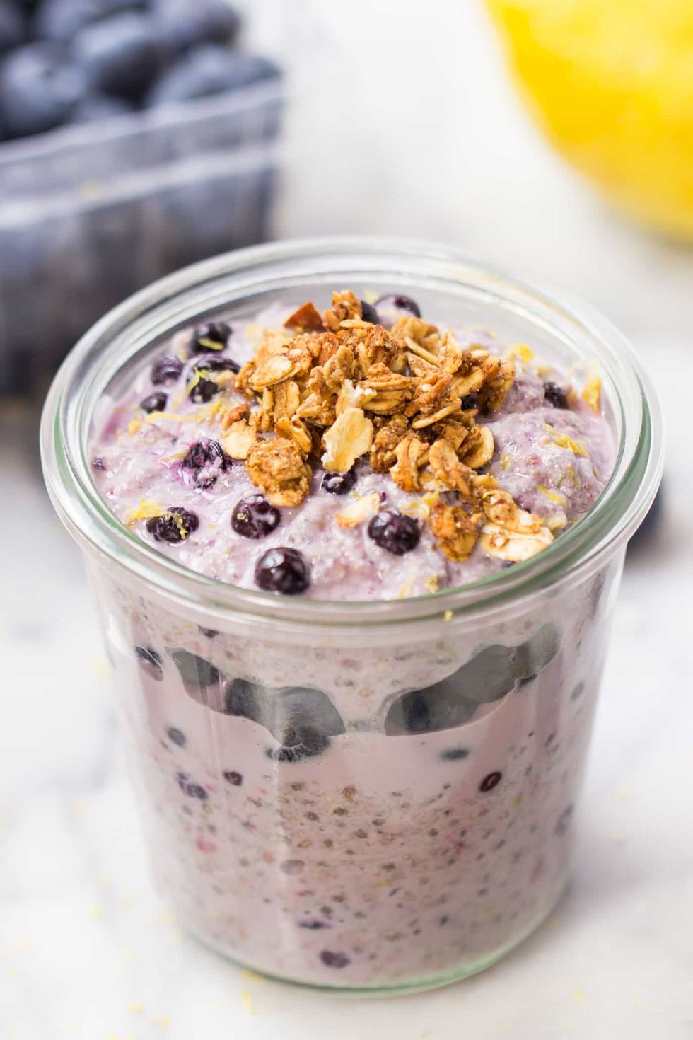 Lemon Blueberry Overnight Quinoa.