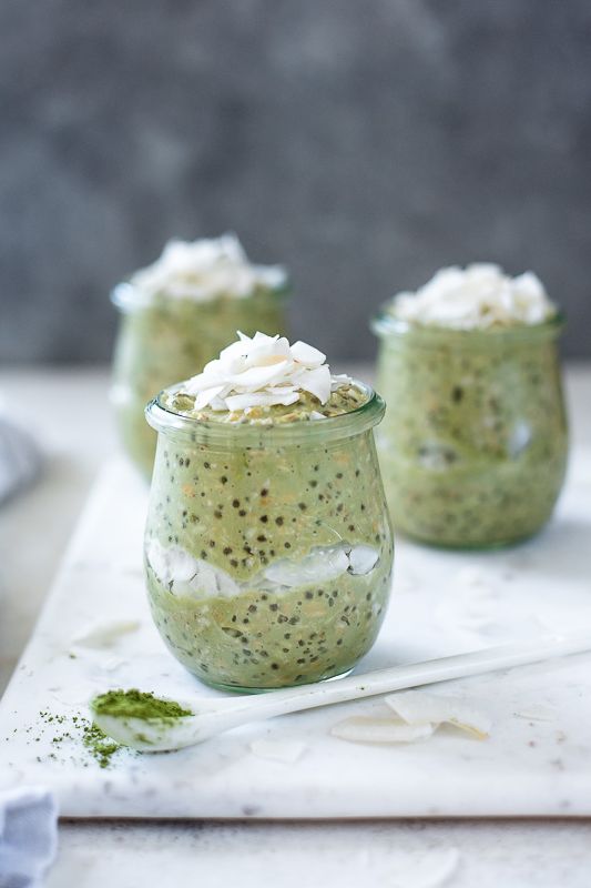 Matcha Coconut Chia Overnight Oats.