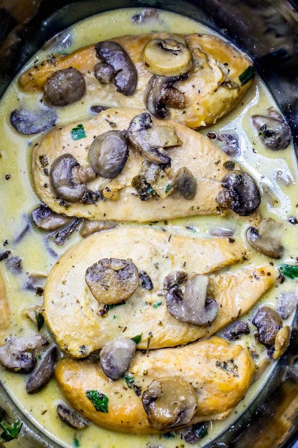 One Pot Creamy Chicken Marsala.