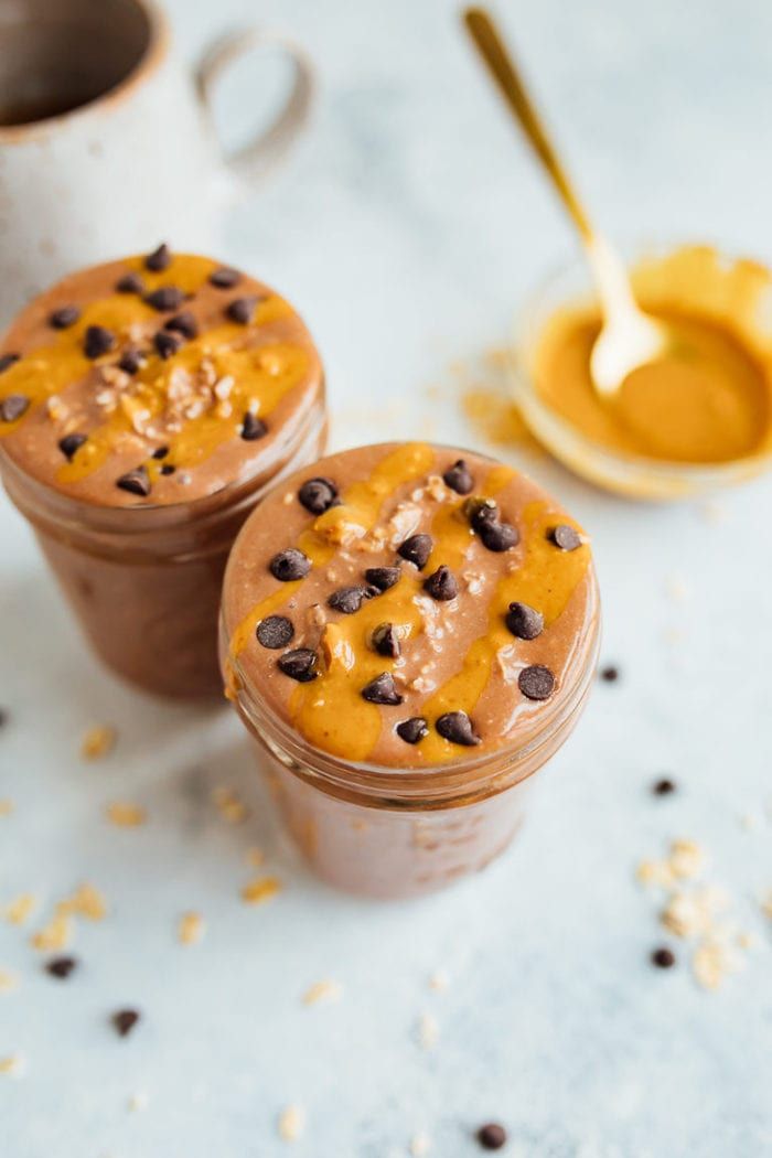 Peanut Butter Cup Overnight Oats.