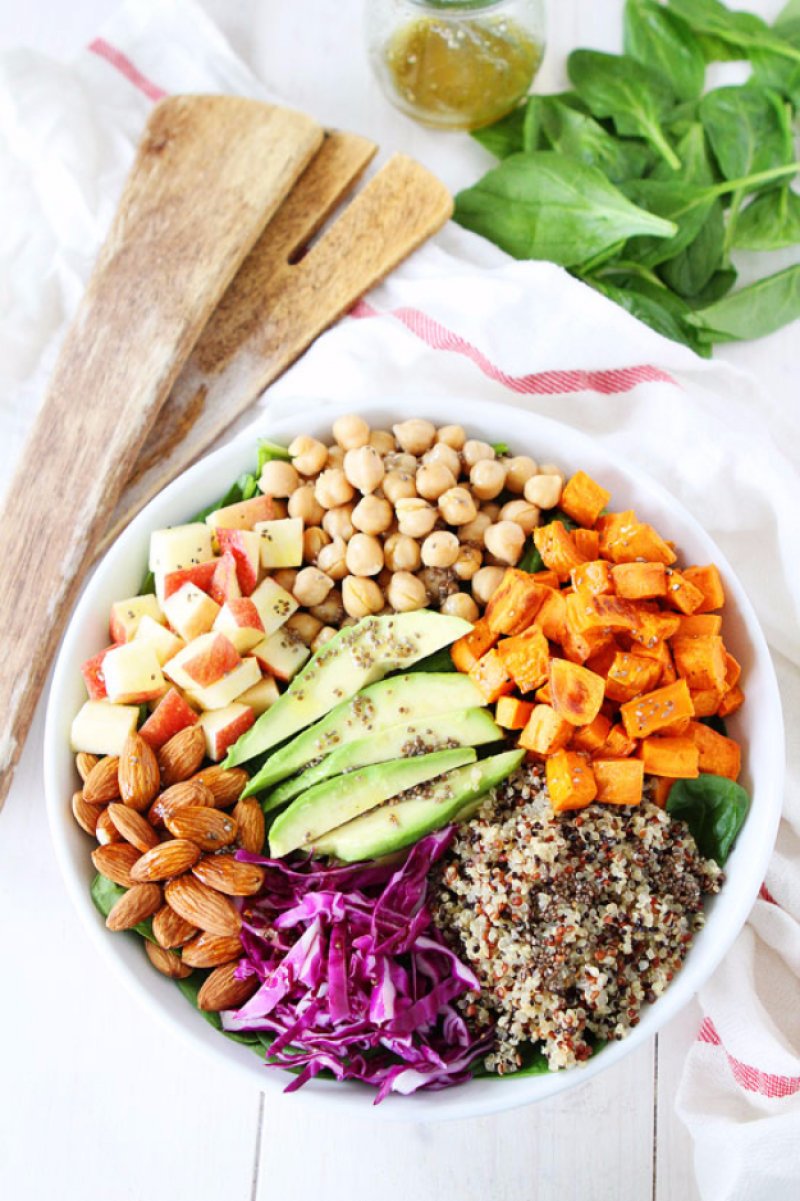 Power Salad With Lemon Chia Seed Dressing.