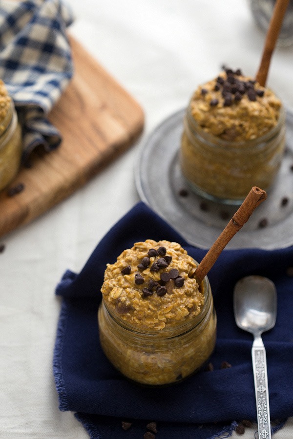 Pumpkin Chocolate Chip Cookie Overnight Oats.