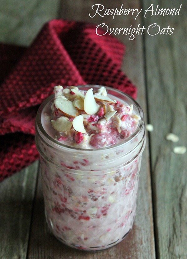 Raspberry Almond Overnight Oats.