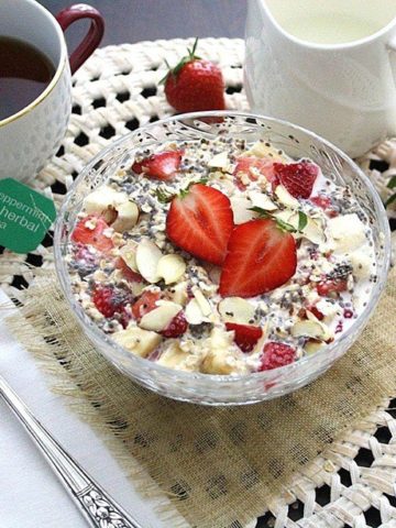 Strawberry Chia Overnight Oats.