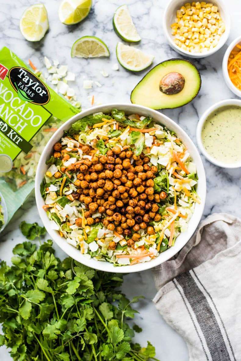 40 Salad Recipes for Summer that are Healthy and Fresh 4 Avocado Ranch Chopped salad via Isabel Eats Salad Recipes for Summer that are healthy