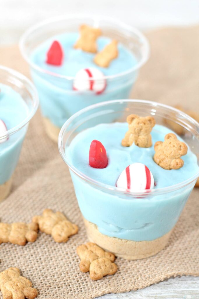 Beach Day Pudding Cups from Not Quite Susie Summer snack recipes