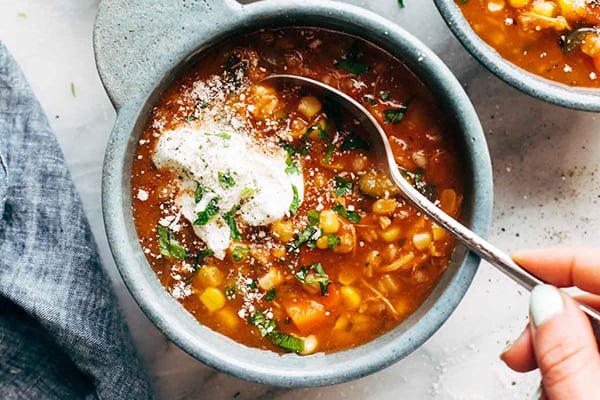 CLEAN EATING INSTANT POT SUMMER SOUP FROM PINCH OF YUM