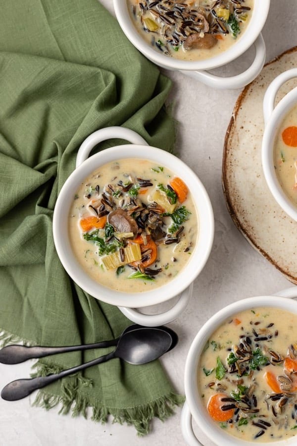 CREAMY WILD RICE SOUP.