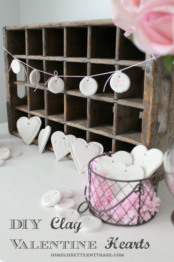 40+ Rustic Valentine’s Day Decoration to Bring in the Warmth 2 DIY Clay Valentine Hearts and Garland at So Much Better With Age Rustic Valentine’s Day Decoration