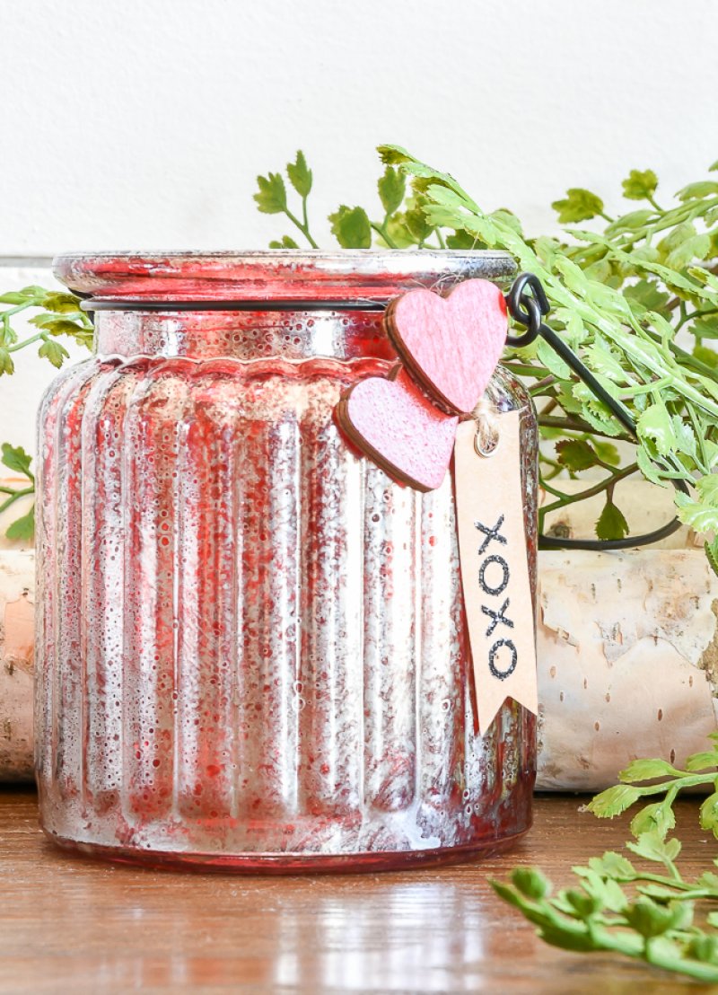 DIY Mercury Glass Valentine Jar By Little House of Four
