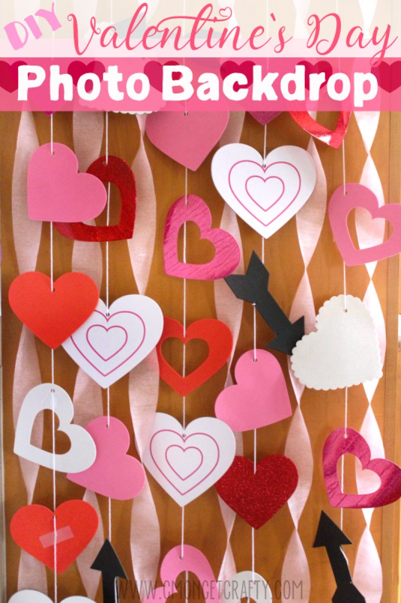 DIY Valentine’s Day Dollar Store Photo Backdrop from C’Mon Get Crafty