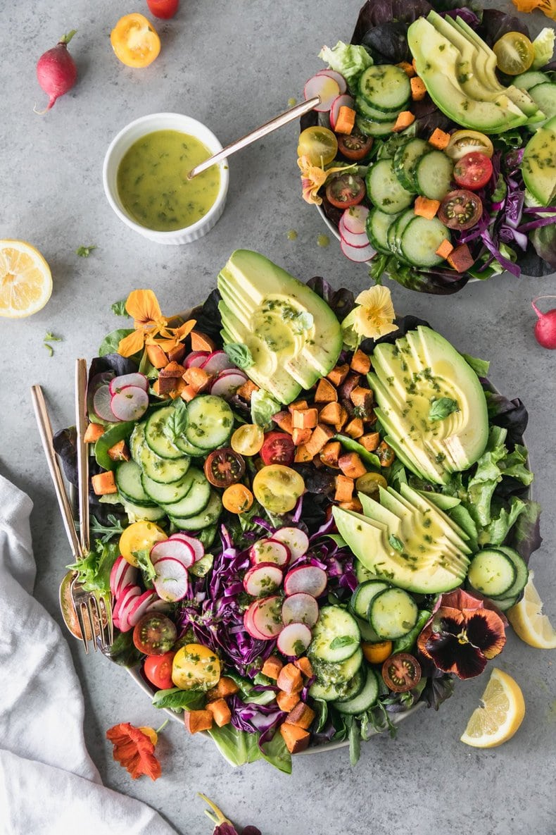40 Salad Recipes for Summer that are Healthy and Fresh 13 Farmers Market Salad via Spices in my DNA