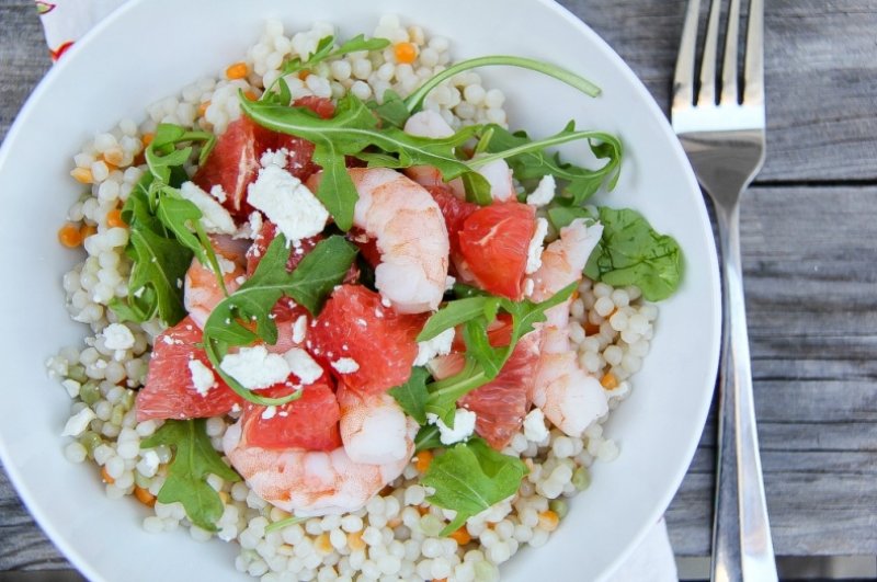 GRAPEFRUIT SHRIMP AND COUSCOUS SALAD RECIPE BY 5 MINUTES FOR MOM