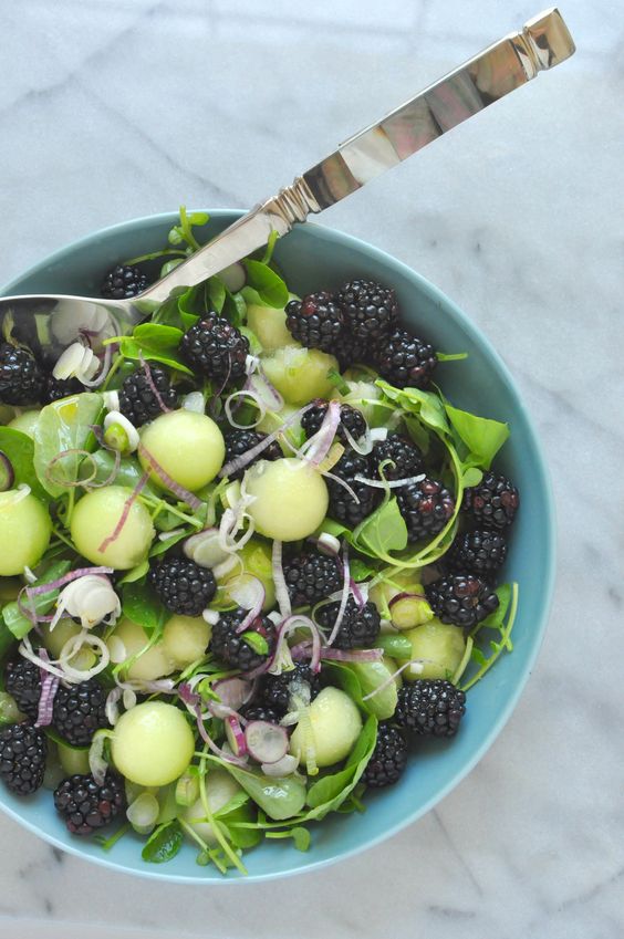 40 Salad Recipes for Summer that are Healthy and Fresh 21 Honeydew Melon & Blackberry Salad
