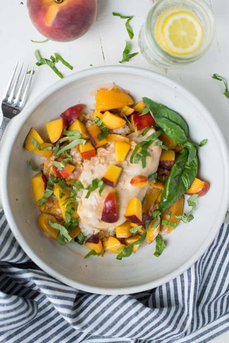 INSTANT POT PEACH CHICKEN & BASIL