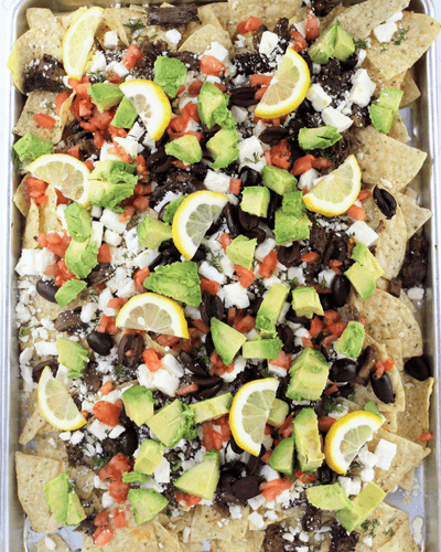 Lamb and Feta Nachos from here at Simply Made Recipes