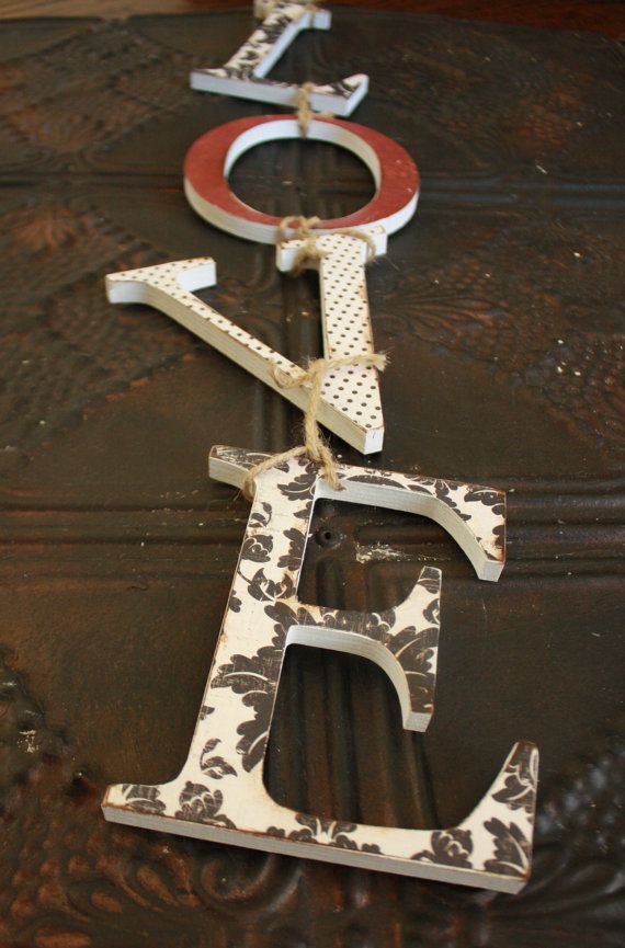 40+ Rustic Valentine’s Day Decoration to Bring in the Warmth 14 Love Valentine Wooden Letter Home Decor.