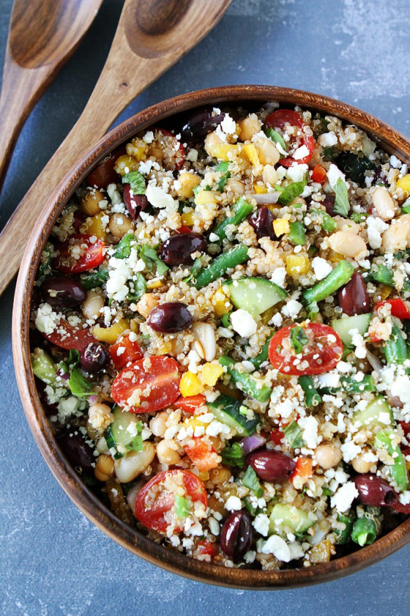 Mediterranean Three Bean Quinoa Salad.