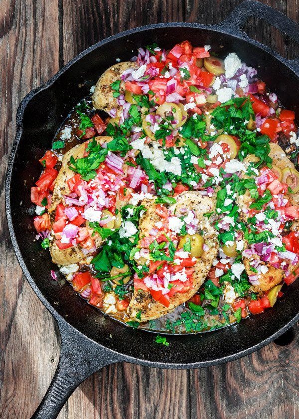 50 Summer Dinner Recipes Perfect for Late-Night Summer 32 One-Skillet Mediterranean Chicken.