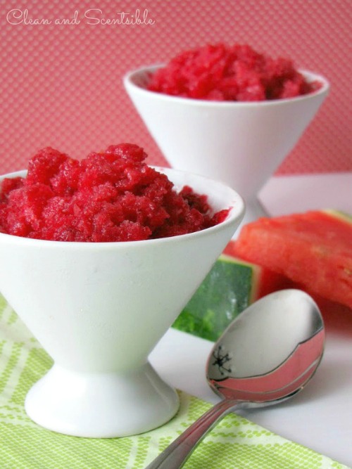 Raspberry Watermelon Granita from Clean and Scentsible