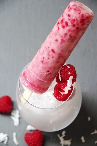 Raspberry and Coconut Milk Popsicle