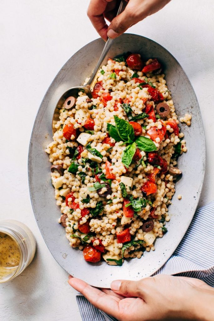 40 Salad Recipes for Summer that are Healthy and Fresh 32 Roasted Garlic Italian Couscous Salad.