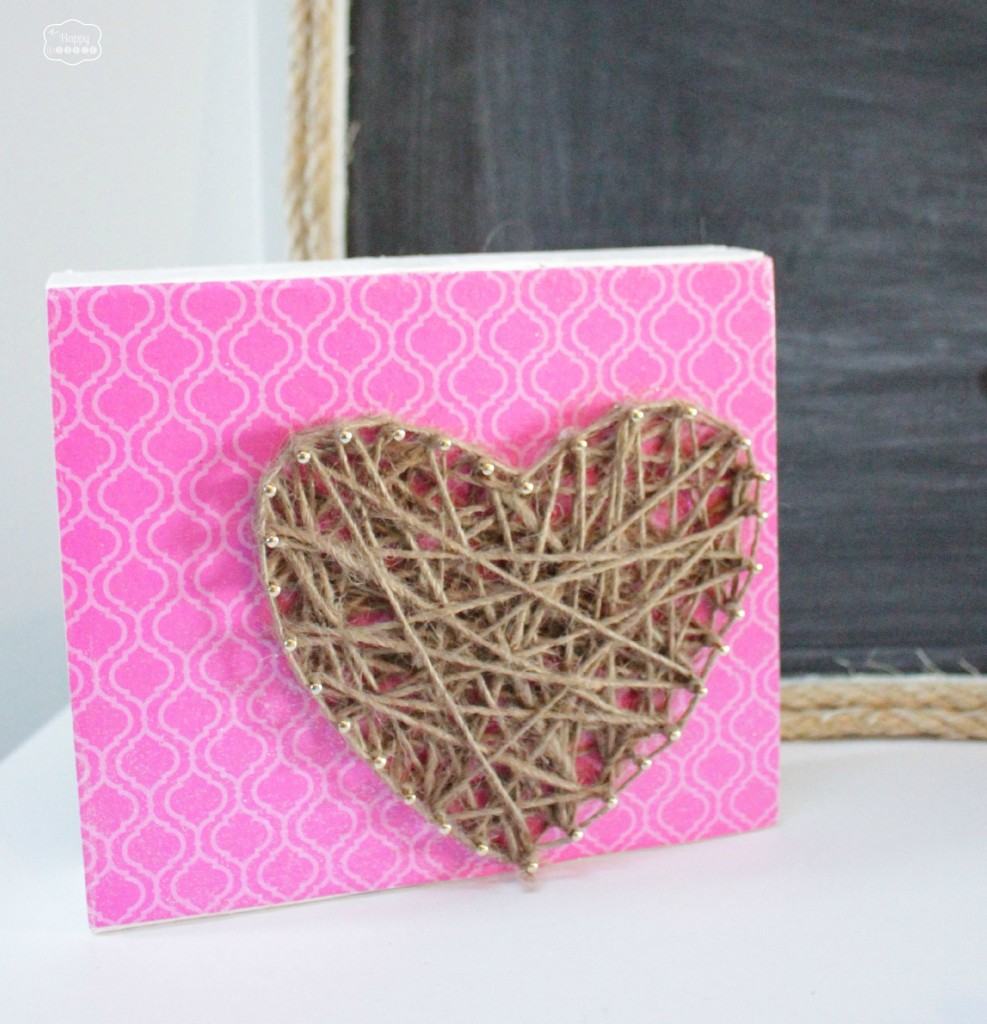 Rustic Glam String Heart Art at The Happy Housie