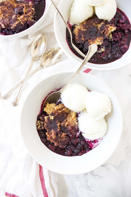 Slow Cooker Mixed Berry Cobbler (Paleo) - Wicked Spatula