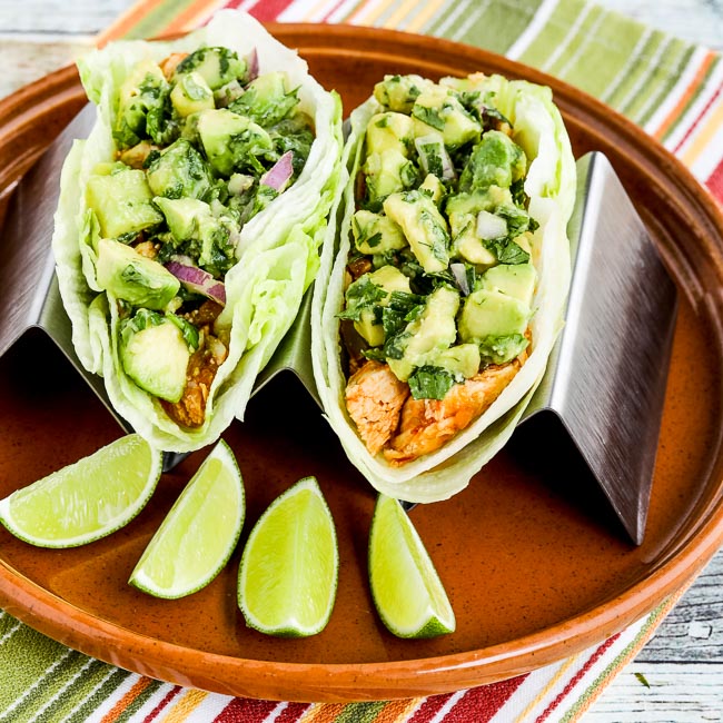 Spicy Chicken Lettuce Wrap Tacos.