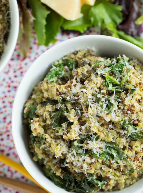 Spinach Pesto Quinoa Bowl.