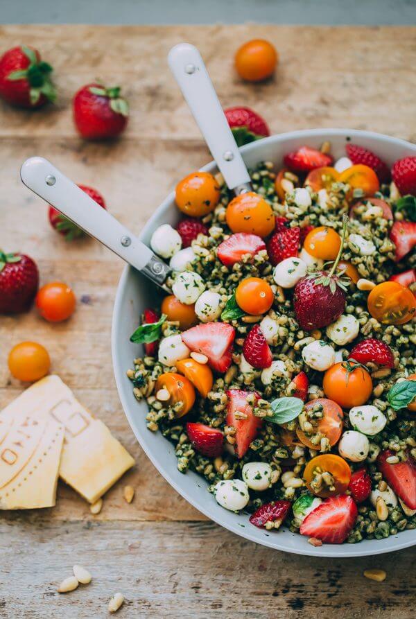 Strawberry Caprese Farro Salad.