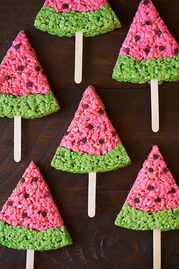 Watermelon Rice Krispy Treats