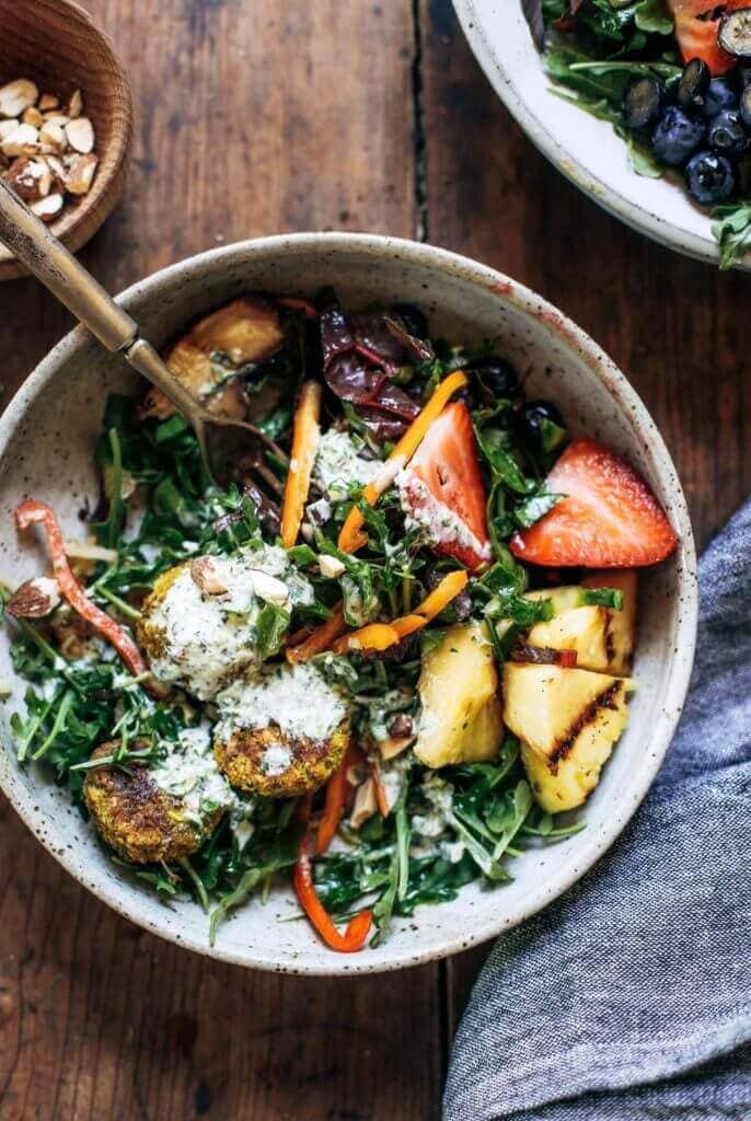 Whole30 Vegan Sweet Potato Falafel Bowl via Paleo Gluten Free Eats