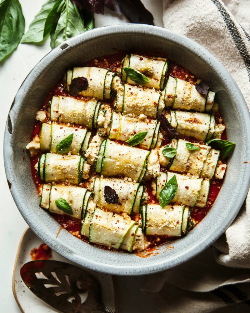 Zucchini Involtini with Almond Ricotta