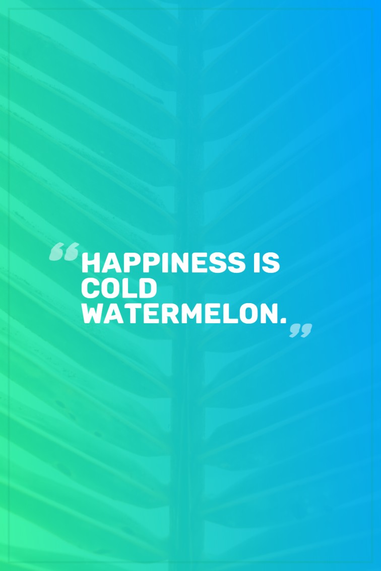 Happiness is cold watermelon.