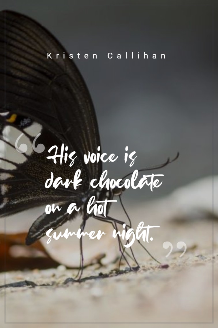 His voice is dark chocolate on a hot summer night. Kristen Callihan