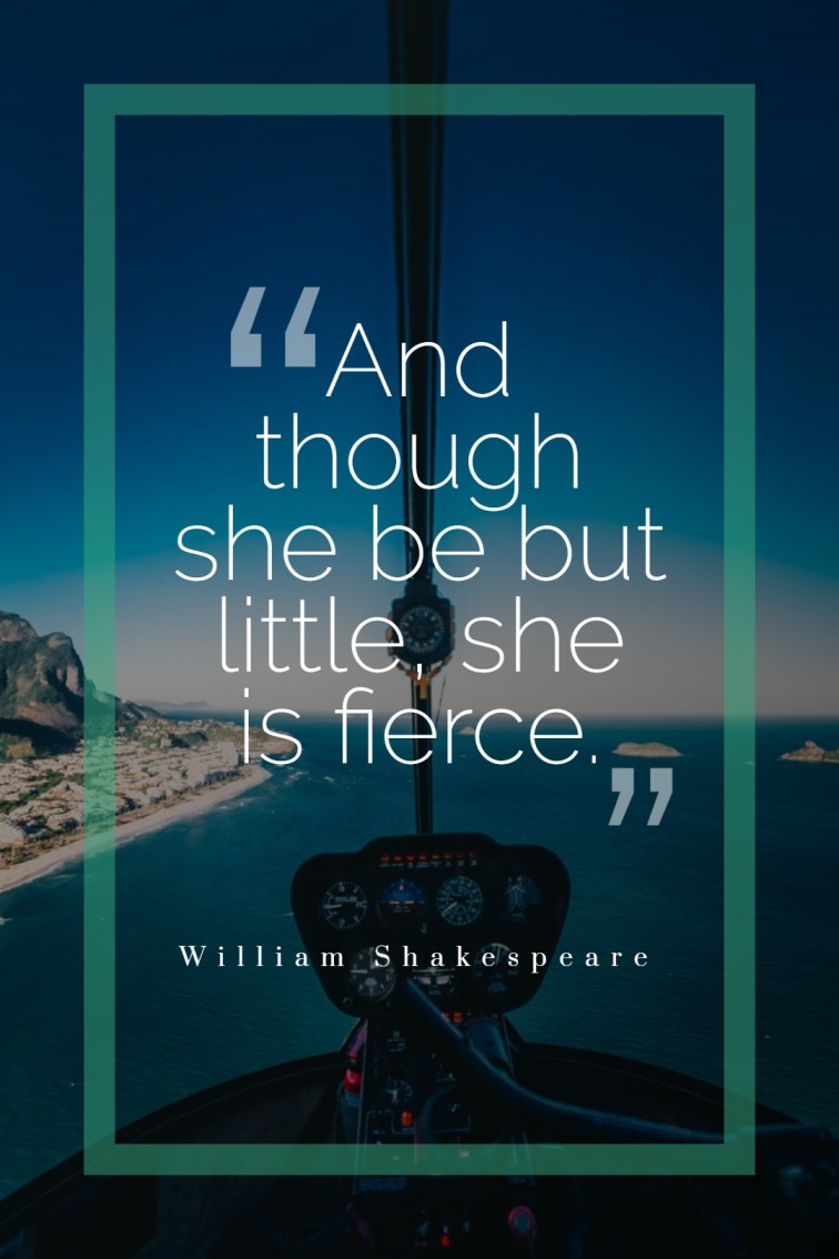 And though she be but little she is fierce. — William Shakespeare