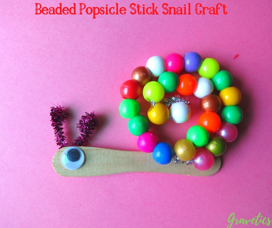 Beaded Popsicle Stick Snail Craft
