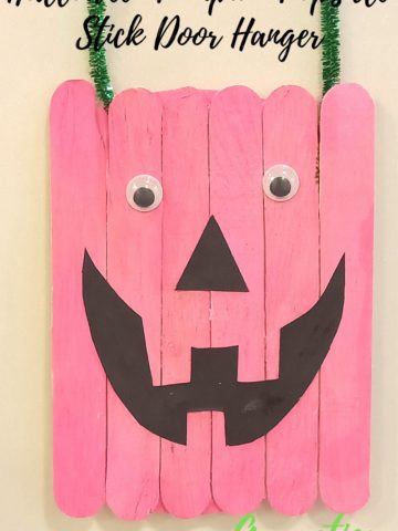 Halloween Pumpkin Popsicle Stick Door Hanger